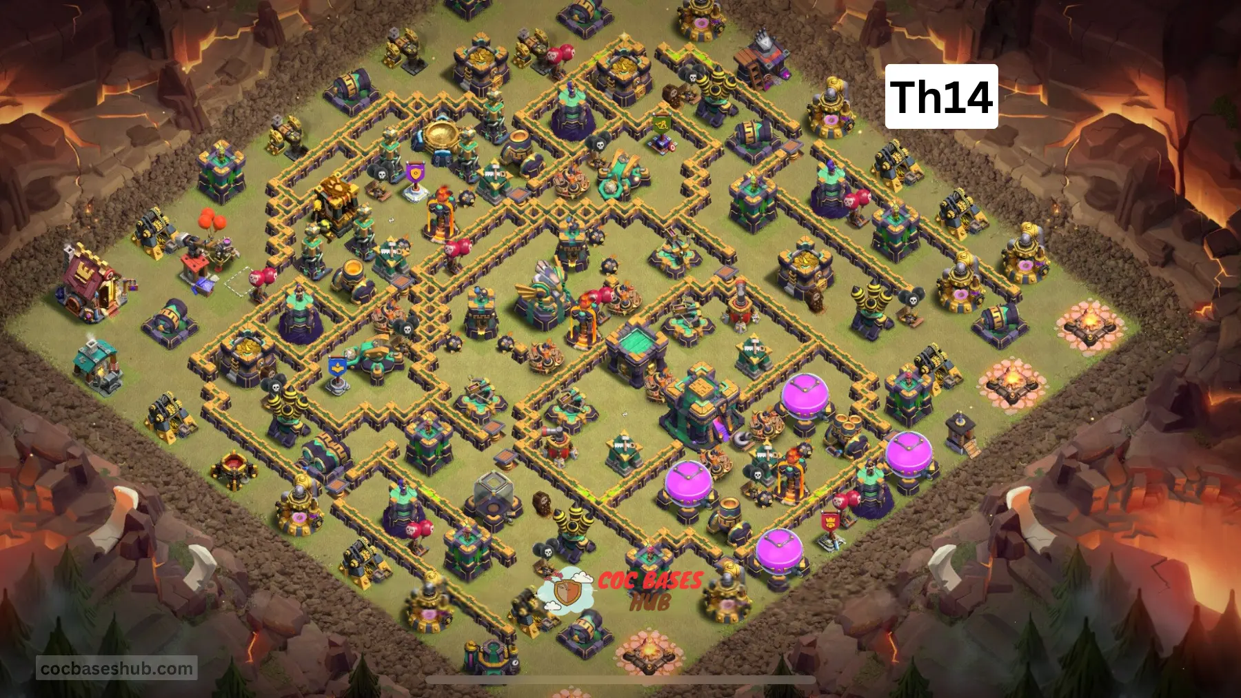 Best TH14 War Base 2025 with Link – Anti 3-Star CWL Strategy & All-Round Defense