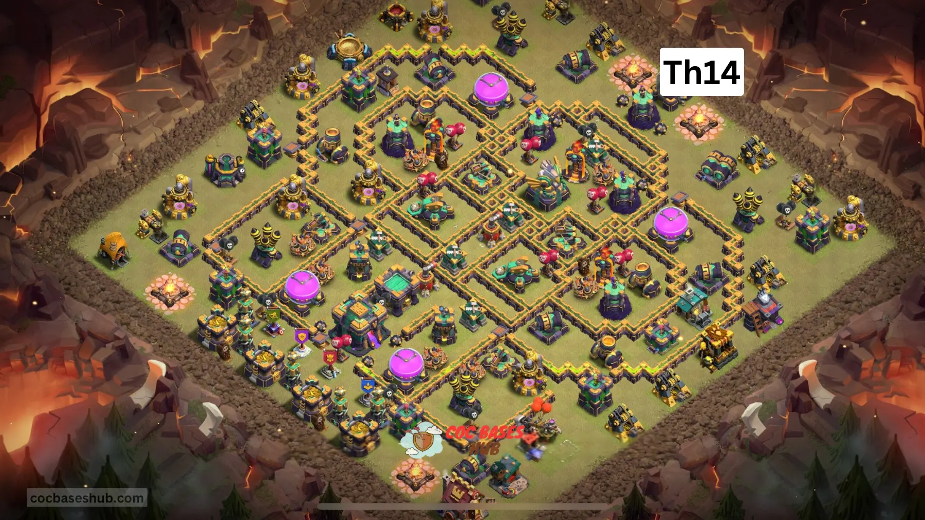 Best TH14 War Base with Link for 2025 – Anti Everything CWL Defense Strategy