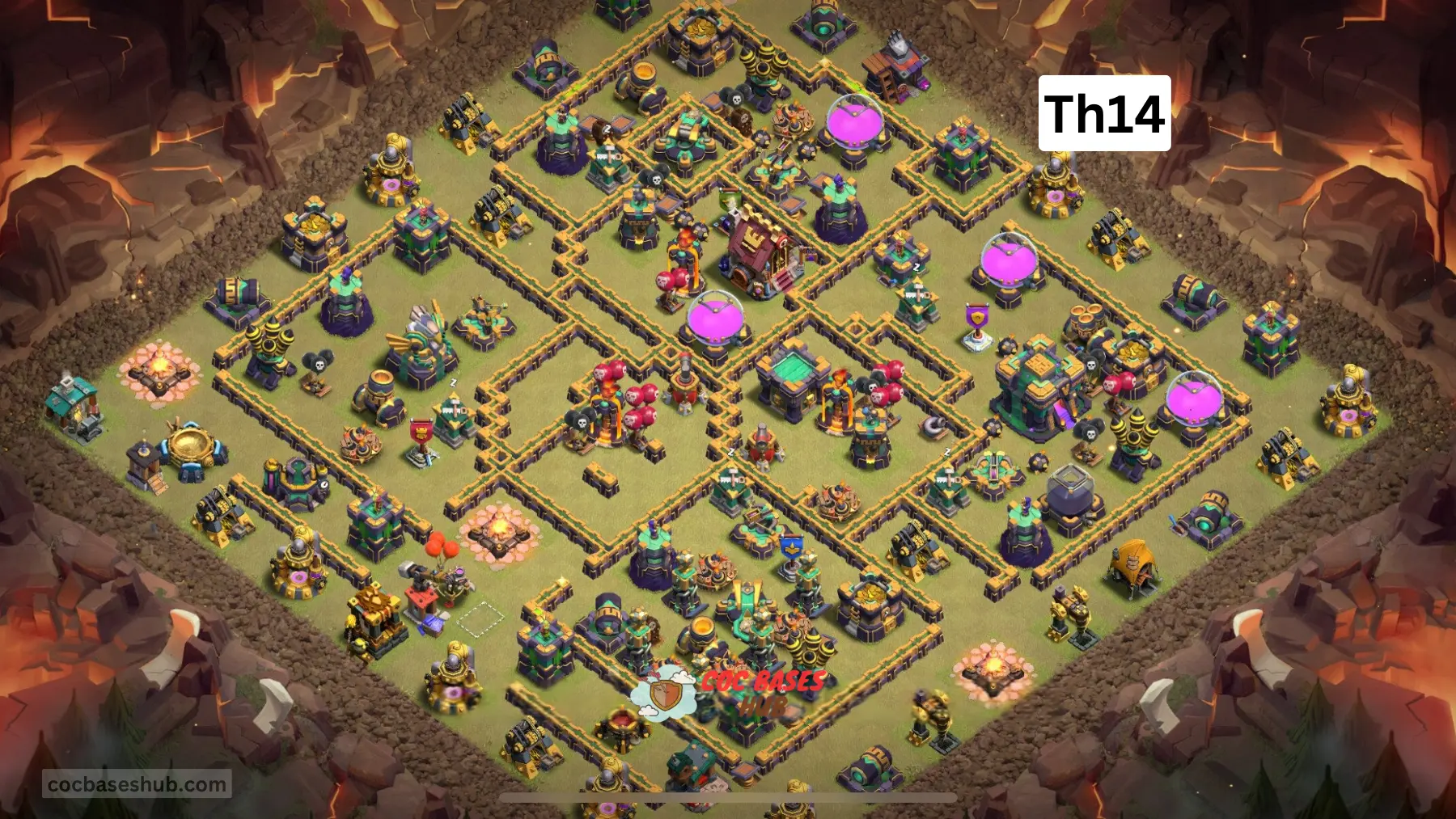 Ultimate TH14 War Base with Link | Best Hybrid CWL Defense Layout 2025