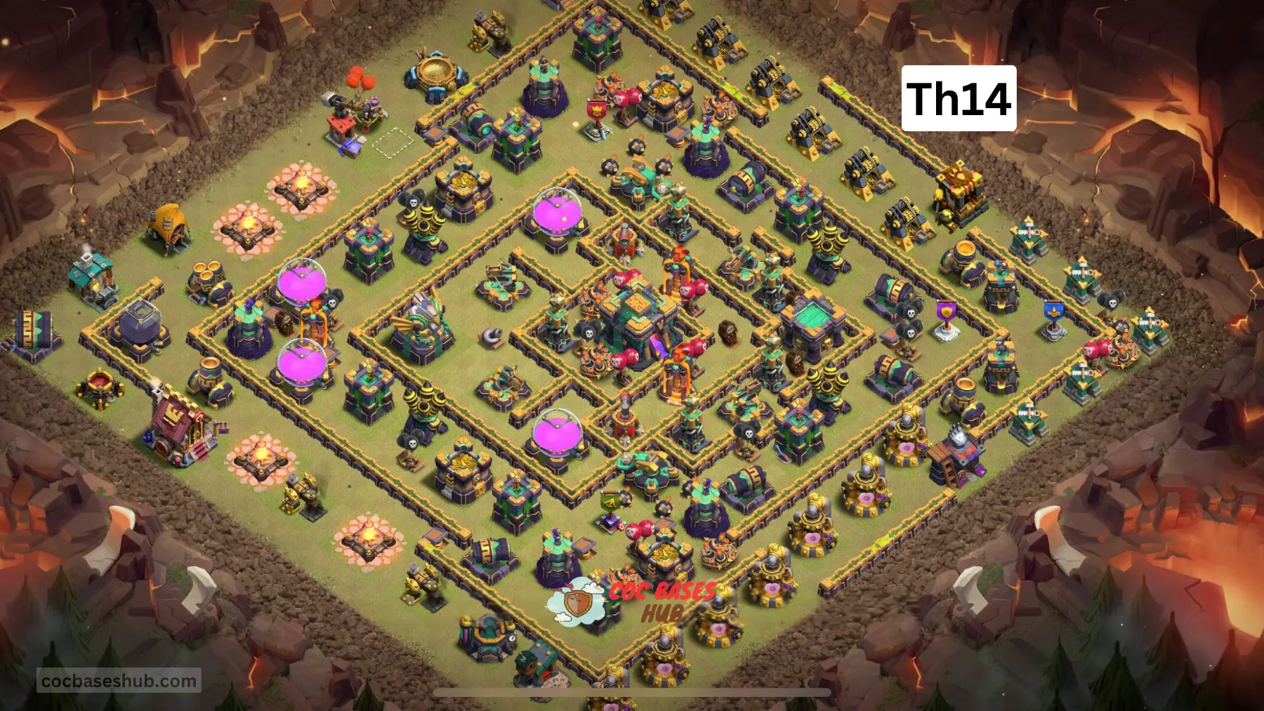 Ultimate TH14 War Base with Link for 2025 – Anti 2-Star CWL & Legend League Layout